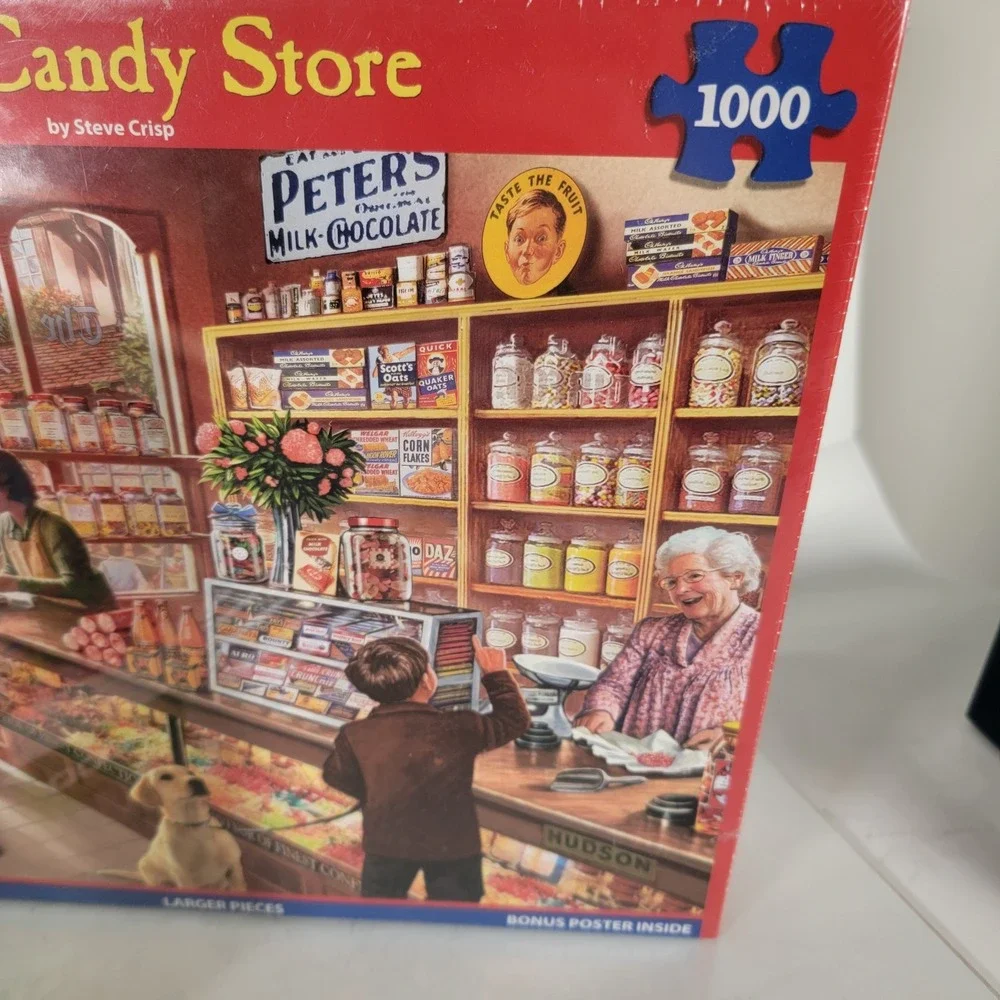 Old Candy Store + Christmas Donut Party 1,000 Piece Puzzles‎ Lot Of 2 Sealed